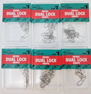 6 PACKS OF JEROS TACKLE NICKEL DUAL LOCK SNAPS SIZE 3 - Picture 1 of 1
