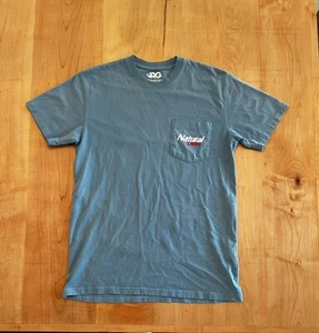 Natural History Beer T Shirt Natural Light Mens Blue. Small. Front Pocket - Picture 1 of 4