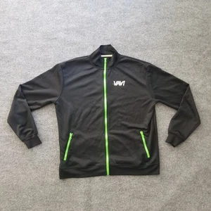 Vavi Unisex Adults Sweatshirt L Black w Green Zip Up Long Sleeve Activewear Logo - Picture 1 of 10