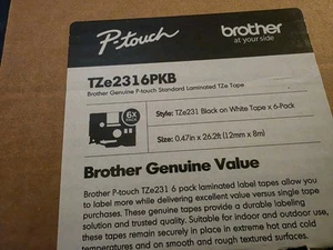 Brother TZe2316PKB 6Pack P-Touch Label Tape  Genuine - Picture 1 of 3