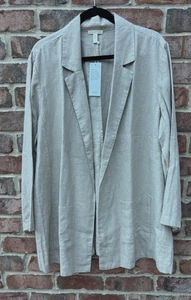 NWT Eileen Fisher Unnatural Organic Linen Notch Collar Long Blazer Jacket$248 3X - Picture 1 of 7