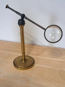 Antique Convex Bulls Eye Illuminator magnifier. Victorian Late 1800s Early 1900s - Foto 1 di 10