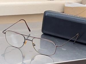 Vintage Brown Wire Rim Eyeglass Frames – Unbranded – w/ Hard Case - Picture 1 of 3