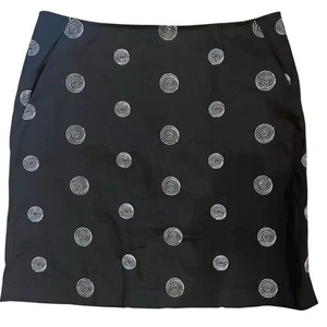 WILLI SMITH Black Cotton Pencil Skirt Size 14 Circle Embroidery Pockets Zip Back - Picture 1 of 7