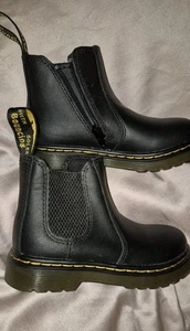 Dr Doc Martens 9 Niños Pequeños Jóvenes 2976 Cuero Suave Chelsea Botas con Cremallera Negras - Imagen 1 de 18
