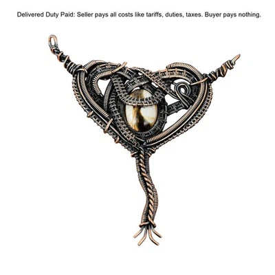 Oferta de Navidad Madera de Cacahuete Jaspe Piedra Cobre Esposa Hecho a Mano Cumpleaños Colgante Foto 1 de 4