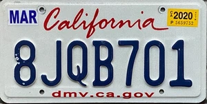 TARGA Originale USA auto CALIFORNIA serie DMV Los Angeles San Francisco BOLLATA - Picture 1 of 5
