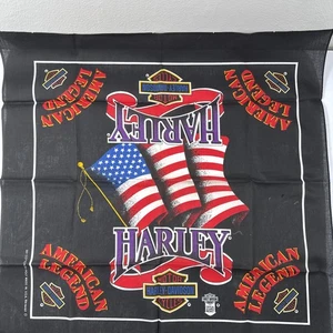 Vintage Licensed Harley Davidson An American Legend Bandana 21x21 - Picture 1 of 5