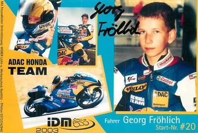 Georg Fröhlich - ADAC Honda Team - IDM 2003 - Autogrammkarte - Bild 1 von 2