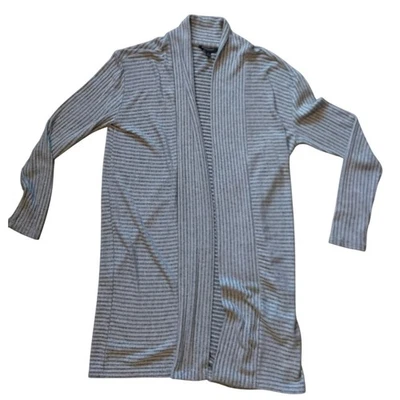 Banana Republic Extra Small Gray Striped Open Front Duster Cardigan Sweater - Image 1 of 4