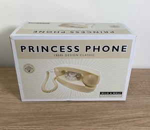 Nuevo Teléfono Wild & Wolf Clásico Princesa Crema Retro Estilo Años 50 Pulsador - Imagen 1 de 4