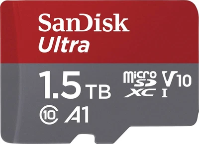 SanDisk Ultra 1,5 TB micro SDXC UHS-I A1 V10 Speicherkarte + SD Adapter 150MB/s - Bild 1 von 2