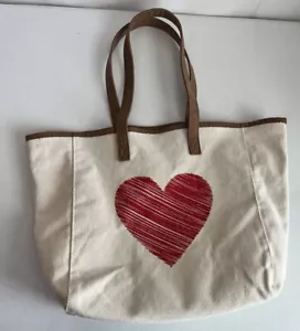 Bolso de Mano de Lona Corazón Rojo Bolso para Pasar la Noche Love Valentine 19x14x6 Pulgadas - Imagen 1 de 5