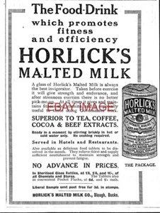 WW1 Advert HORLICKS Malted Milk Tablets (2) Original 1915 Small Print Ad 734/07 - Foto 1 di 1