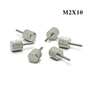 Stainless Steel M2*10 Cylinder Head Knurled Thumb Screws Hand Grip Knob Bolts - Picture 1 of 4