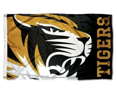 University of Missouri Tigers-Deluxe Outdoor 3'x5' Flag -MIZZOU-Gold/White/Black - Image 1 of 3