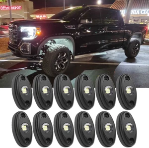 12 Pods White LED Rock Light Underglow Bluetooth For GMC Sierra 1500 2500 3500 - Picture 1 of 14