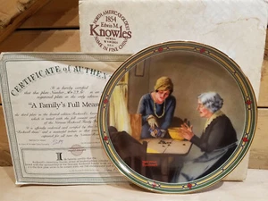 Nuovo piatto da collezione Norman Rockwell A Family's Full Measure 1985 - Swanky Barn - Foto 1 di 12