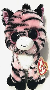 Ty Beanie Boos - Zoey the Pink & Black Zebra - 6 Inch - Plush Toy - New - Picture 1 of 6