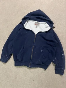 Vintage Steve and Barry’s Waffel Navy Blue Zip Up Hoodie Sweatshirt Size Large - Bild 1 von 10