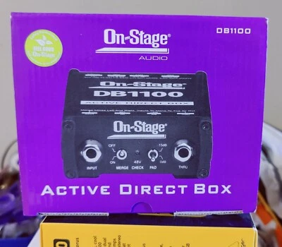 On-Stage DB1100 Active Direct Box with Stereo-to-Mono Summing. Actual pics! - Image 1 of 4