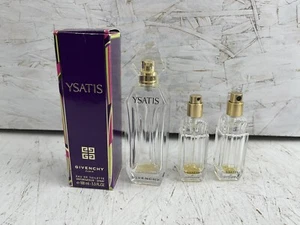 LOT 3 EMPTY GLASS PERFUME BOTTLES Ysatis GIVENCHY - Picture 1 of 3