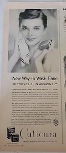 Jabón Cuticura 1957 nueva forma de lavar la cara mejora el escaneo anuncio vintage - Imagen 1 de 1