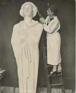Touching up a Beethoven Statue - Original Photograph - Picture 1 of 2