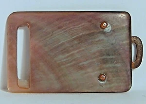 VINTAGE MOPPSCHNALLE PERLMUTT RECHTECK 1" BREIT - Bild 1 von 4