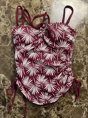 Boden EE. UU. Talla 6 Retro Tankini Top Estampado Floral Corbatas Laterales Preppy Náutico Foto 1 de 4