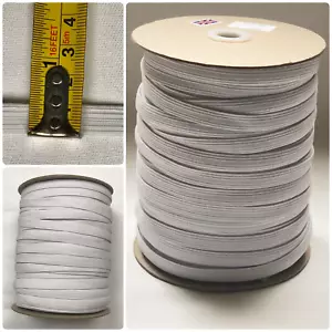 White Premium Quality 1.1cm Flat Cord Stretch Elastic, Tailoring, Sewing Crafts - Picture 1 of 4
