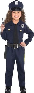 Police Officer Girl Cop Blue Hero Uniform Fancy Dress Up Halloween Child Costume - Picture 1 of 6
