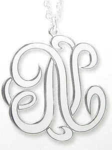 Pedido especial Collar con monograma inicial de oro de 10kt corte láser de 25 mm de diámetro A-Z - Imagen 1 de 1