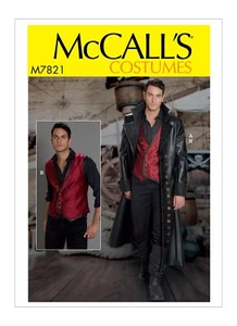McCALL's OUTLANDER Men's Cosplay Costume Duster Coat & Vest Pattern M7821 Uncut - Picture 1 of 10