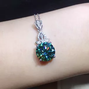 925 Silver Plated Necklace Pendant Charm Round Cut Cubic Zircon Party Gift - Bild 1 von 5