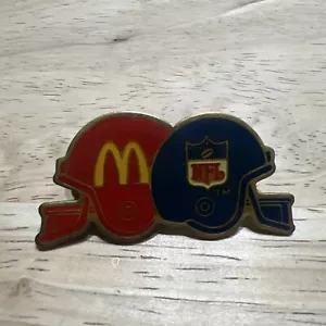 Vintage NFL And McDonald's Pin Double Helmet Red And Blue - Picture 1 of 5