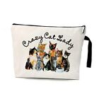 ZHANTUONE Cosmetic Bag，Crazy Cat Lady，Crazy Cat Lady Gift，Gifts for Cat F