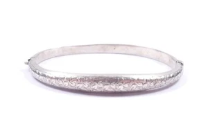 Brazalete Victoriano 1897 Plata de Ley Hoja de Hiedra Estampado - Imagen 1 de 13