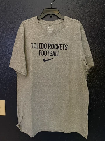 NWOT Toledo Rockets Football Nike Gray S/S T-Shirt Men's Size LARGE NCAA Cover