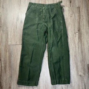 Pantalones utilitarios de satén de colección 1964 32x27 militares OG-107 pantalones del ejército de Estados Unidos verdes - Imagen 1 de 10