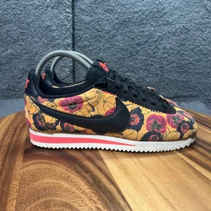 Nike Cortez Blumendruck schwarz pink orange Damenschuhe Turnschuhe Größe 7 - Bild 1 von 12