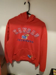 Mens Kansas University Jayhawks Hoodie Embroidered Patches Size XL Stiched - Picture 1 of 7