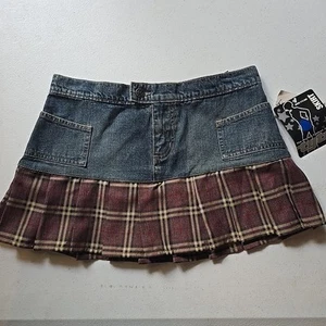 Tyte Jeans Vintage Denim Jean Pleated Mini Skirt Size 5 Small NWT - Picture 1 of 7