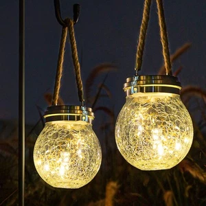 Solar Lantern, 2 Pack Garden Decor Lights Waterproof Outdoor Lanterns with 30... - Picture 1 of 7