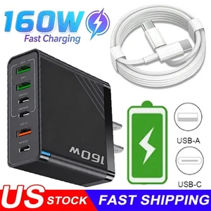 Cargador de pared bloque de carga rápida 160 W tipo C para Samsung S25 S24 Ultra S23 S22 + - Imagen 1 de 18