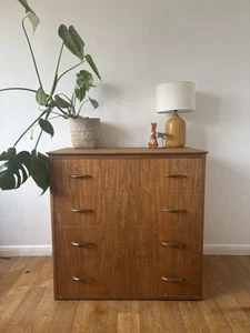 Mid Century Teak Chest of Drawers 1960s MCM Vintage Courier - Picture 1 of 8