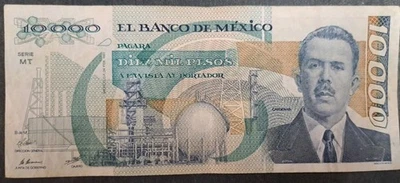 1987 Mexico 10000 Pesos P90a2, Serie  MT D4035710. - Image 1 of 3