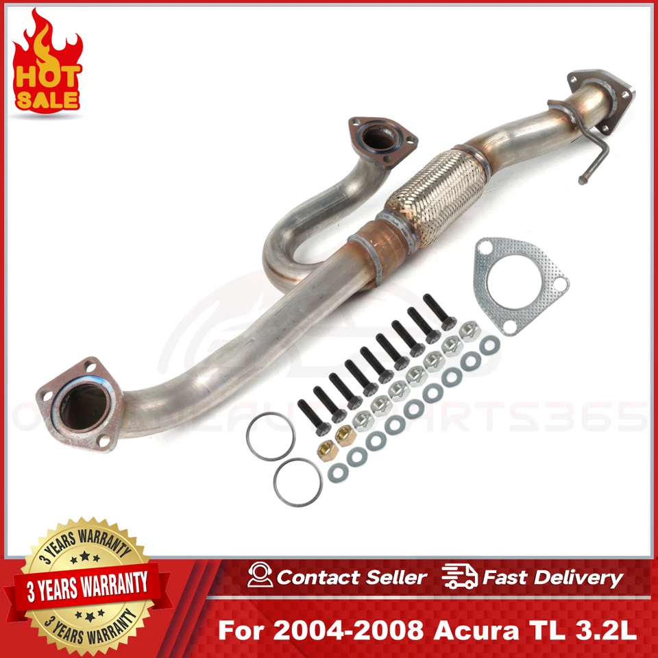 Fits: 2004 2005 2006 2007 2008 Acura TL 3.2L V6 Front Flex Y Pipe Direct Fit - Imagem 1 de 4
