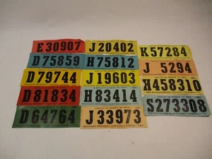 Lot Set 14 1954 to 1967 Michigan Resident Hunting License Paper Back Tag - Picture 1 of 10