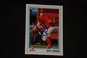 Tarjeta autografiada firmada por el novato Bowman Matt Adams 2010 #BP14 CARDINALS - Imagen 1 de 1